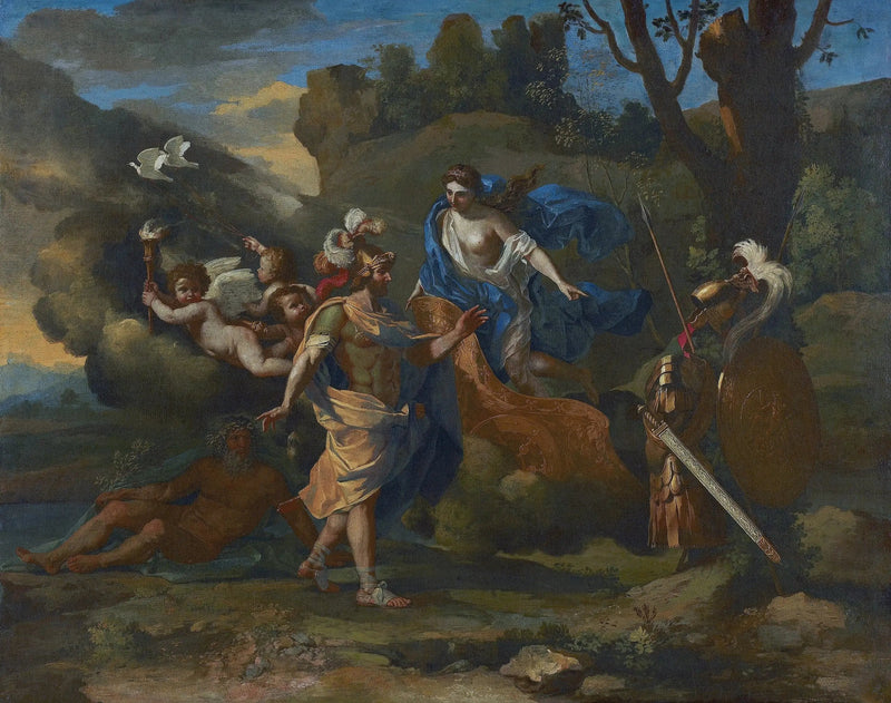 Venus presents to Aeneas the weapons forged by Vulcan - Nicolas Poussin