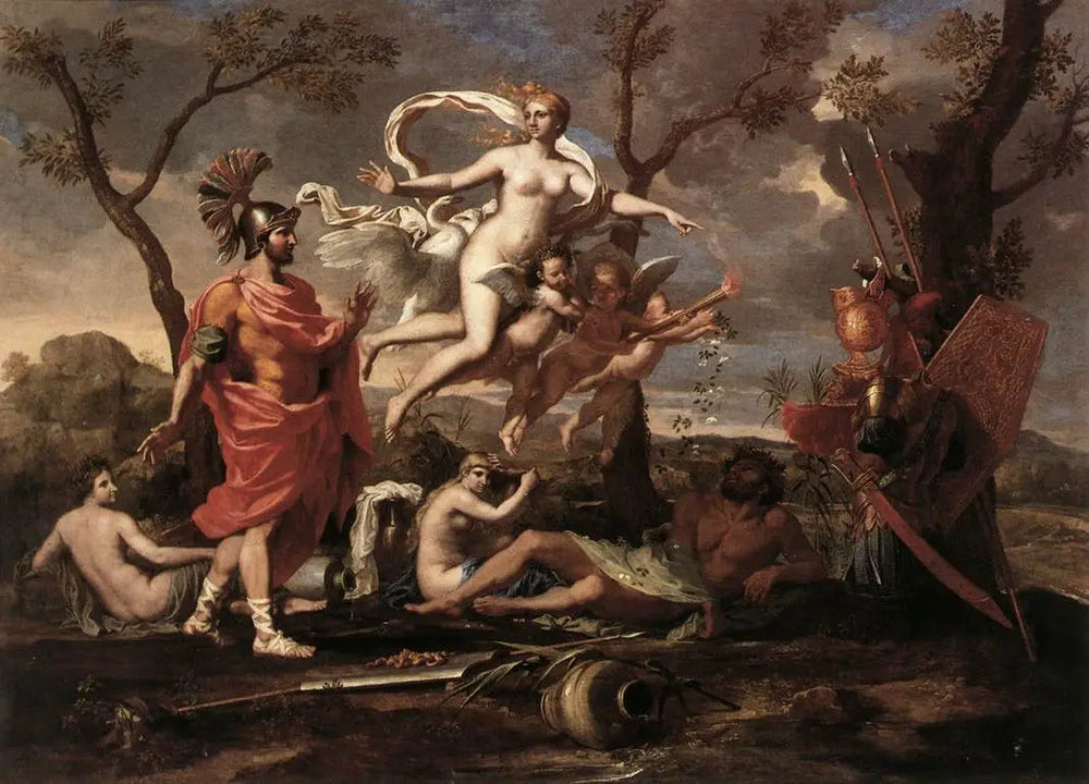Vénus présente à Énée les armes forgées par Vulcain - Nicolas Poussin image 1 reproduction réalisée par Alpha Reproduction