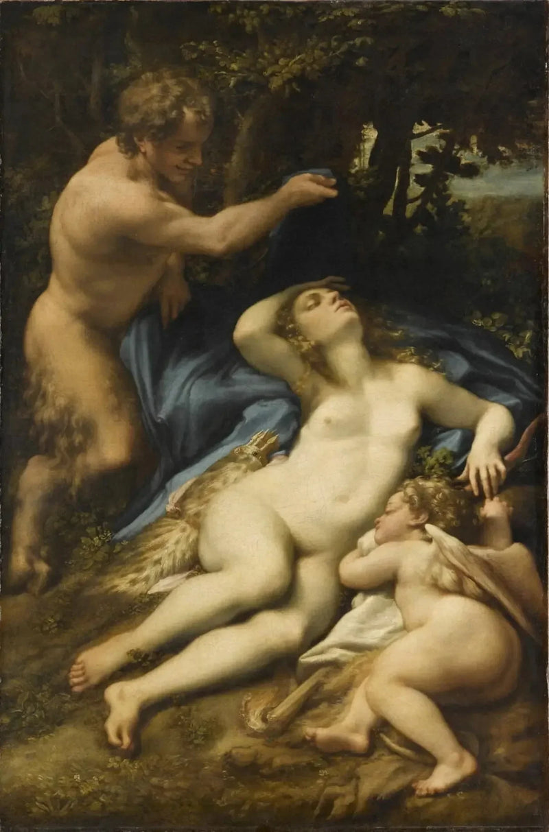 Venus, Satyr and Cupid - Antonio da Correggio