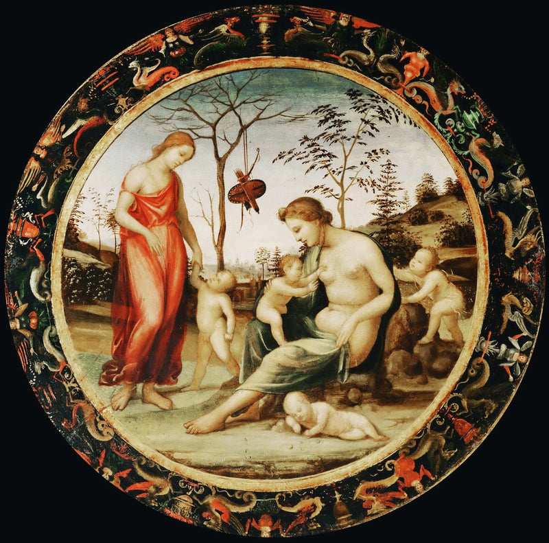 Venus terrestre avec Éros et Vénus céleste avec Antéros et deux autres cupidons - Il Sodoma (Giovanni Antonio Bazzi)