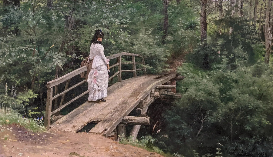 Véra Répine Walking in Abramtsevo Park - Ilya Repin