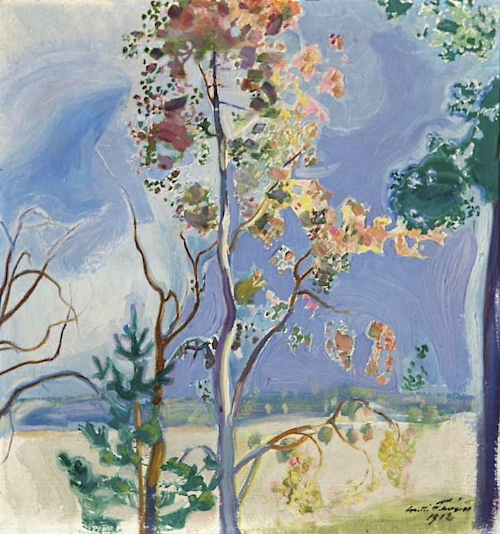 Arbre en fleurs, peinture de Antti Favén