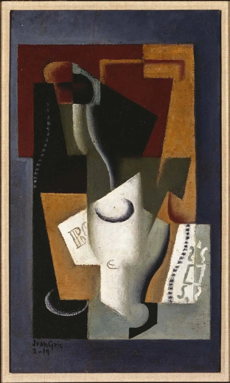 Glass and Bottle - Juan Gris