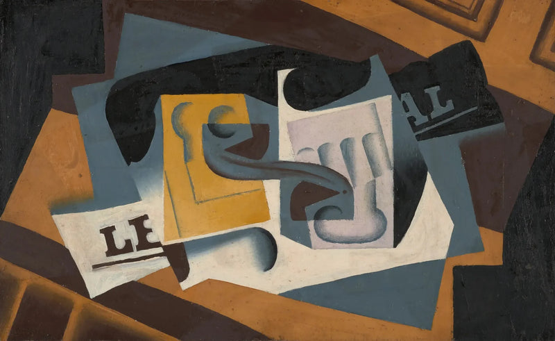 Glass and Newspaper - Juan Gris