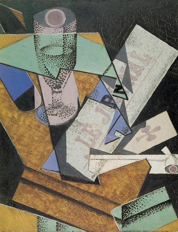Glass and Newspaper - Juan Gris