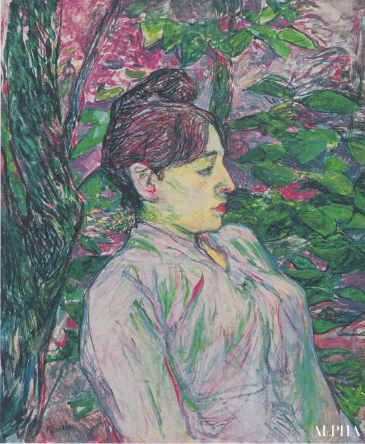 Verts (femme assise dans un jardin) - Toulouse Lautrec - Reproductions de tableaux et peintures haut de gamme
