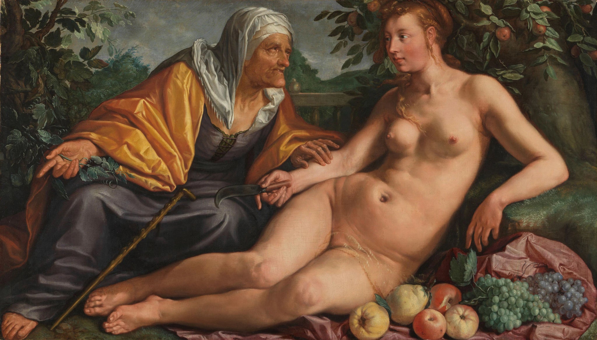 Vertumne et Pomone - Hendrik Goltzius
