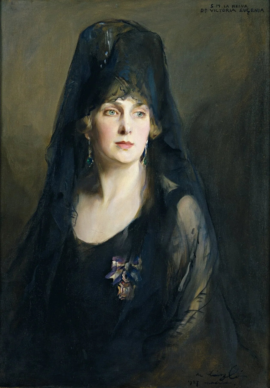 Victoria Eugenie of Battenberg wearing a mantilla - Philip de László