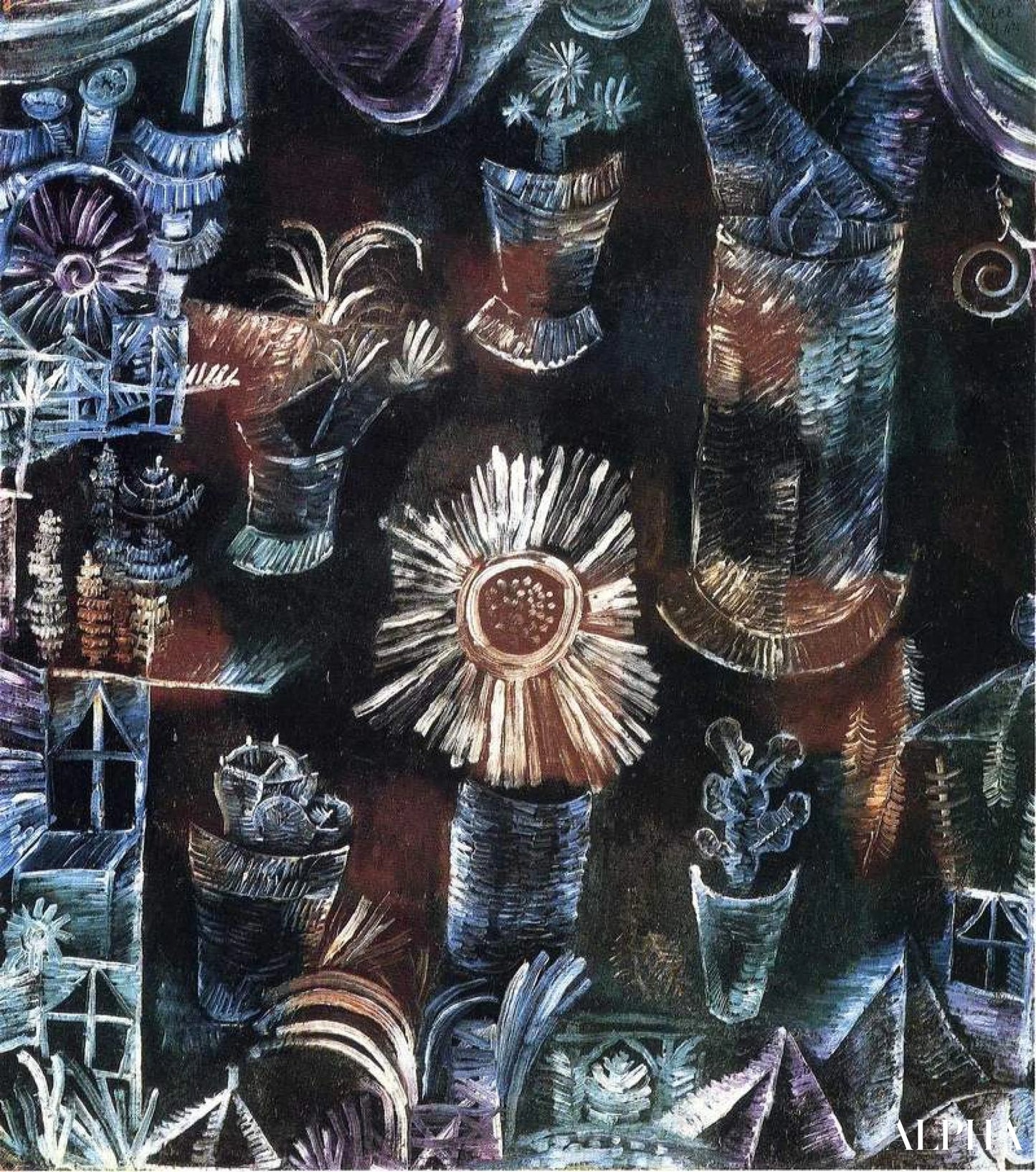 Life with the Blooming Thistle - Paul Klee - High-end reproductions of paintings and artworks