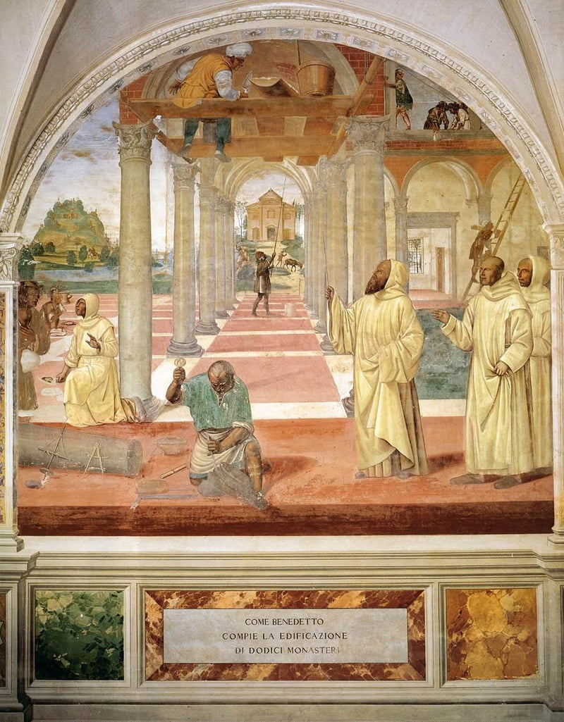 Life of Saint Benedict, Scene 11 Benedict builds twelve monasteries - Il Sodoma (Giovanni Antonio Bazzi)