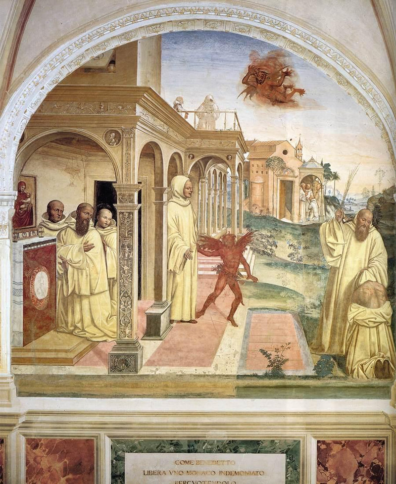 Life of Saint Benedict, Scene 13 Benedict frees a possessed monk - Il Sodoma (Giovanni Antonio Bazzi)