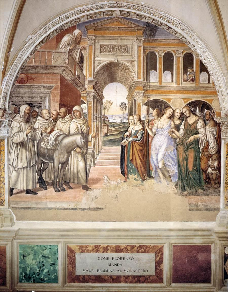 Life of Saint Benedict, Scene 19: Benedict Sends Back the Prostitutes - Il Sodoma (Giovanni Antonio Bazzi)