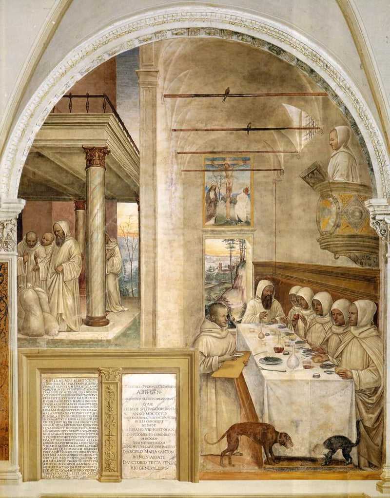Life of Saint Benedict, Scene 31: Benedict Feeds the Monk - Il Sodoma (Giovanni Antonio Bazzi)