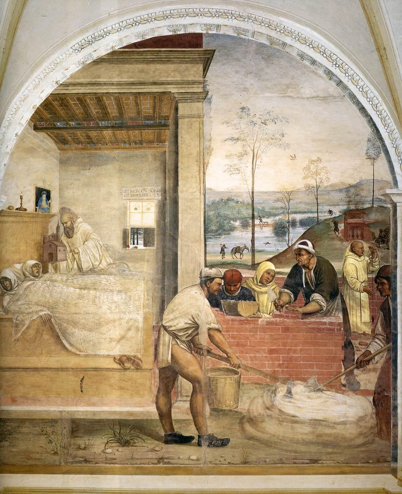 Life of Saint Benedict, Scene 32: Benedict appears in a dream to two monks - Il Sodoma (Giovanni Antonio Bazzi)