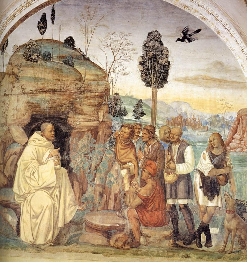 Life of Saint Benedict, Scene 7: Benedict instructs the peasants - Il Sodoma (Giovanni Antonio Bazzi)