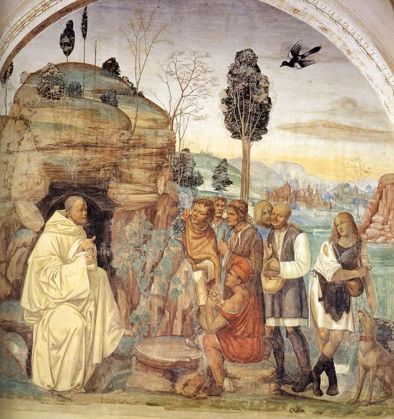 Life of Saint Benedict, Scene 7: Benedict instructs the peasants - Il Sodoma (Giovanni Antonio Bazzi)