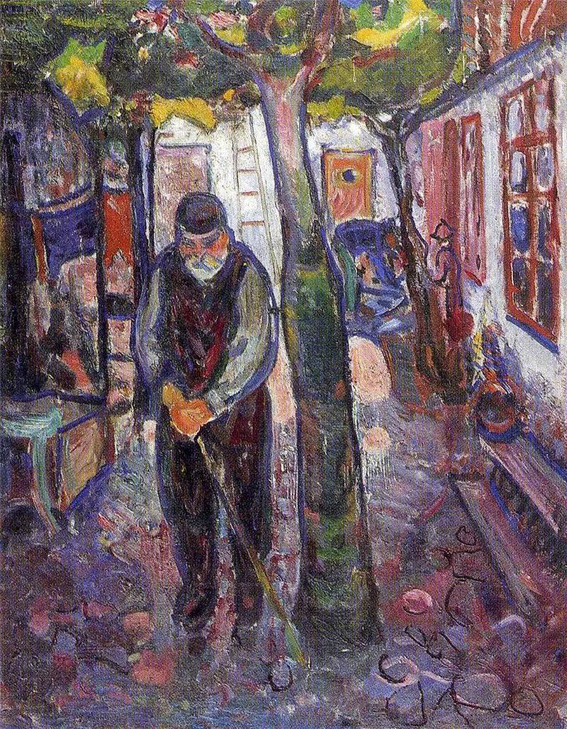Old Man in Warnemünde - Edvard Munch