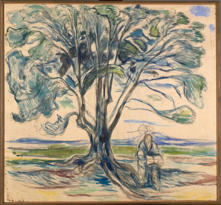 Old Man Sitting Under a Tree - Edvard Munch