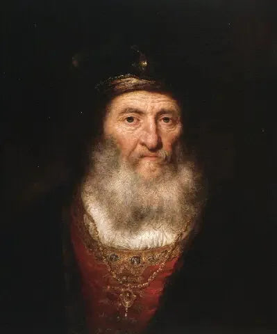 Old Man with Beard and Beret Wearing a Medallion - Rembrandt