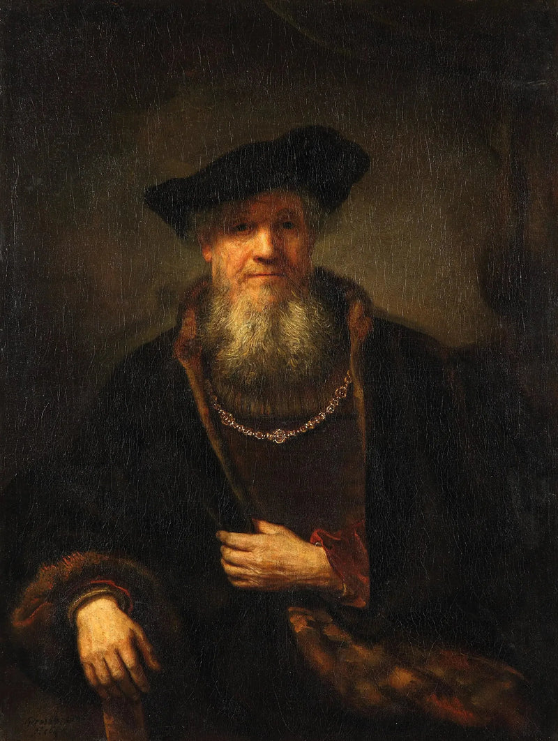 Old Man with a Fur Coat - Rembrandt