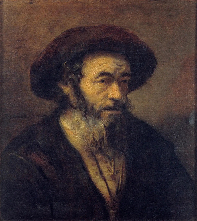 Old Man with a Beard Looking to the Right - Rembrandt