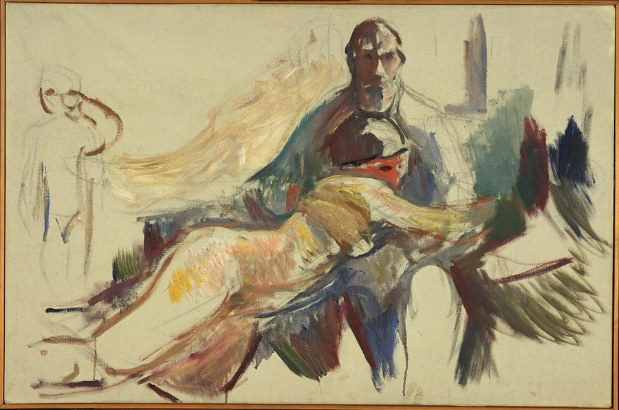 Old Man with a Naked Woman in His Arms - Edvard Munch