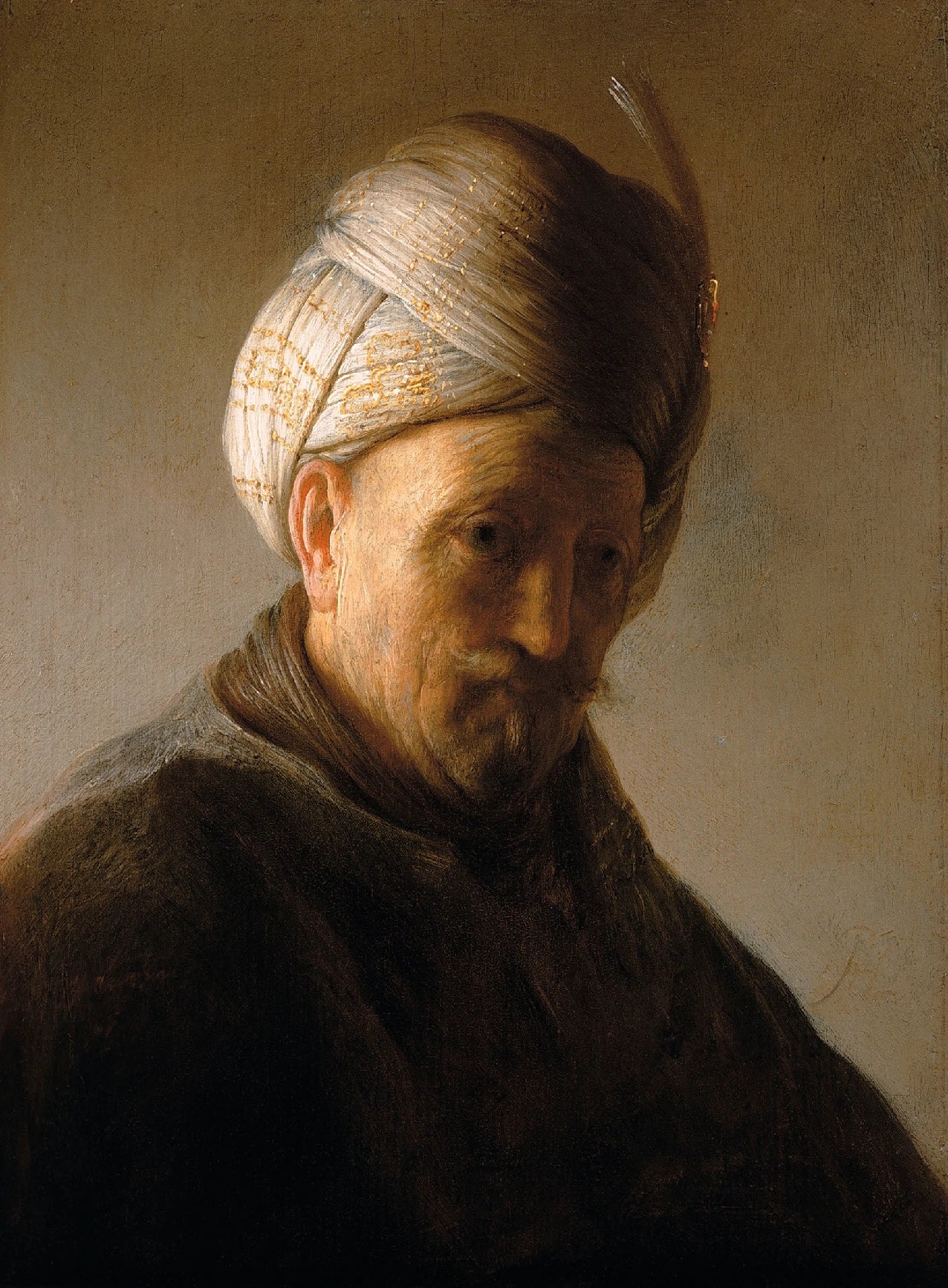 Buste d’un vieil homme au turban — Rembrandt, vers 1627–1628, Kremer Collection