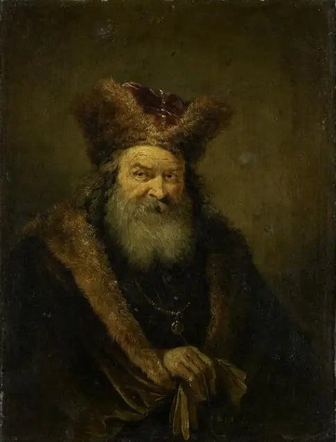 Elderly man with fur hat - David Teniers the Younger