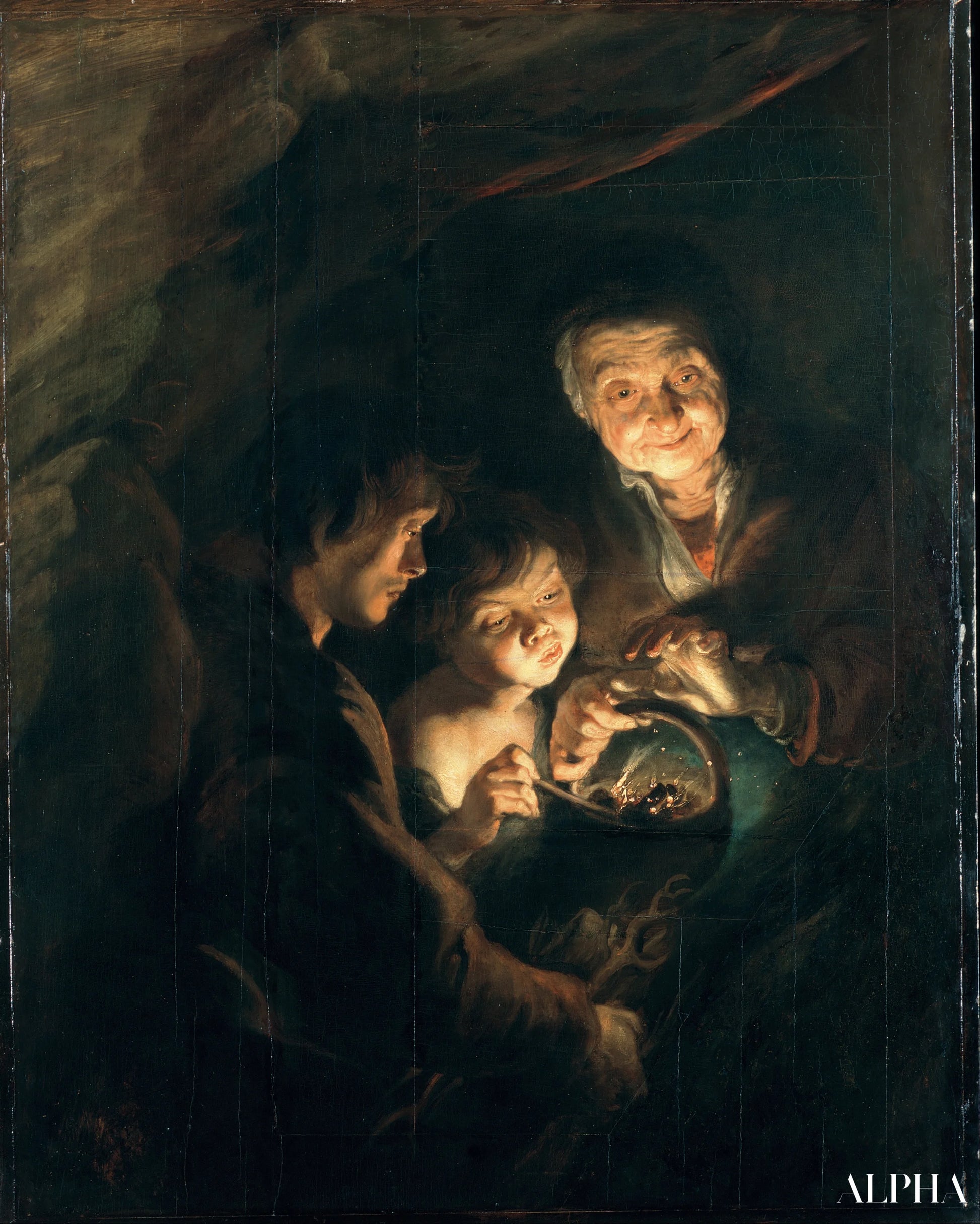 Vieille femme avec un panier de charbon - Peter Paul Rubens - Reproductions de tableaux et peintures haut de gamme