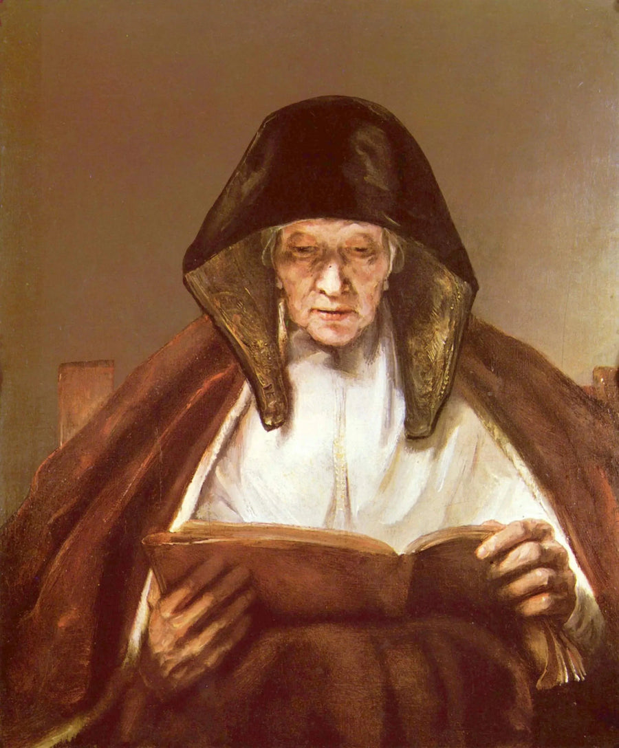 An Old Woman Reading - Rembrandt