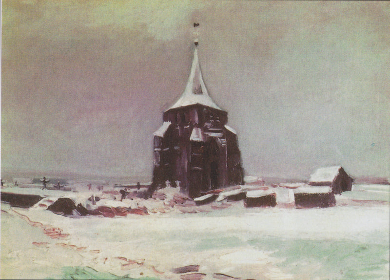 The old tower of the Nuenen cemetery under the snow - Vincent van Gogh