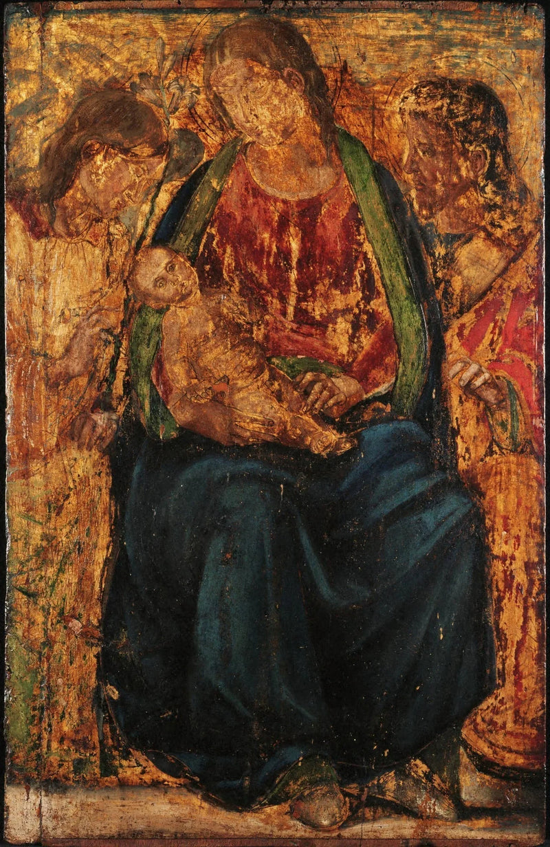 Virgin and Child with Archangel Gabriel and an Unidentified Saint - Luca Signorelli