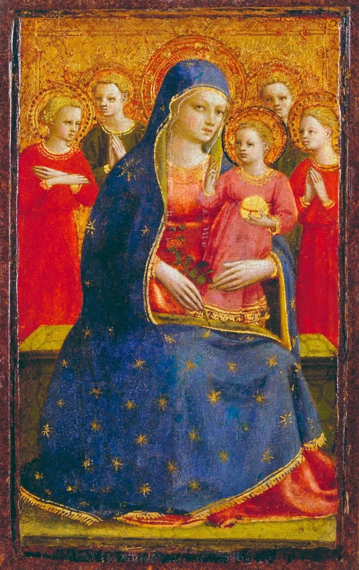 Vierge à l'Enfant avec des anges - Fra Angelico image 1 copie de tableau peinte à la main
