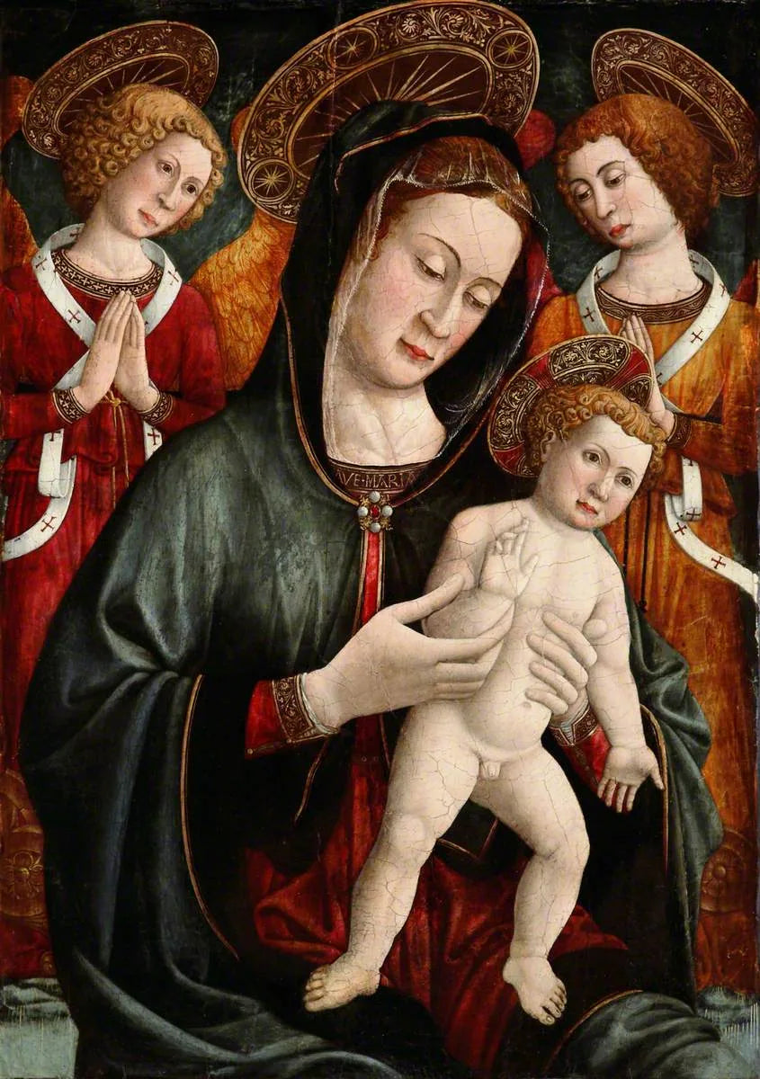Vierge à l'Enfant avec des anges - Giovanni Francesco da Rimini image 1 copie de tableau peinte à la main