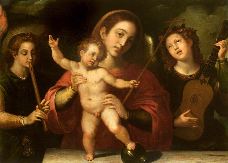 Virgin and Child with Musicians Angels - Francisco Ribalta