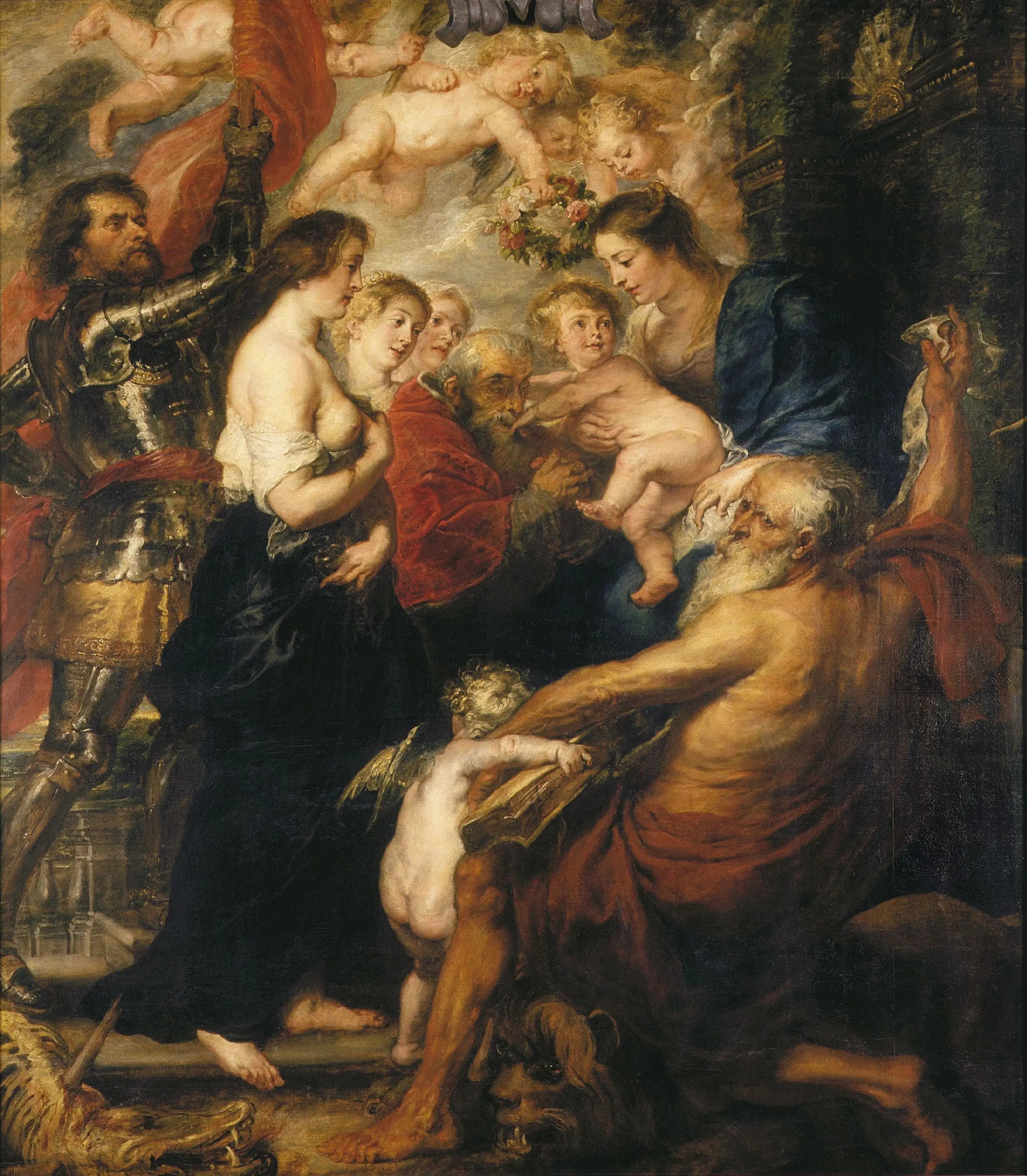 Vierge à l'Enfant avec des saints - Peter Paul Rubens image 1 reproduction d’œuvre d’art à l’huile