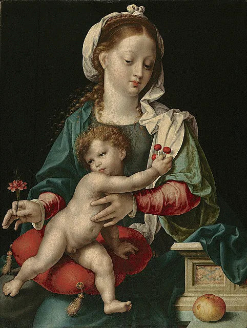 Virgin and Child with a Carnation - Joos van Cleve