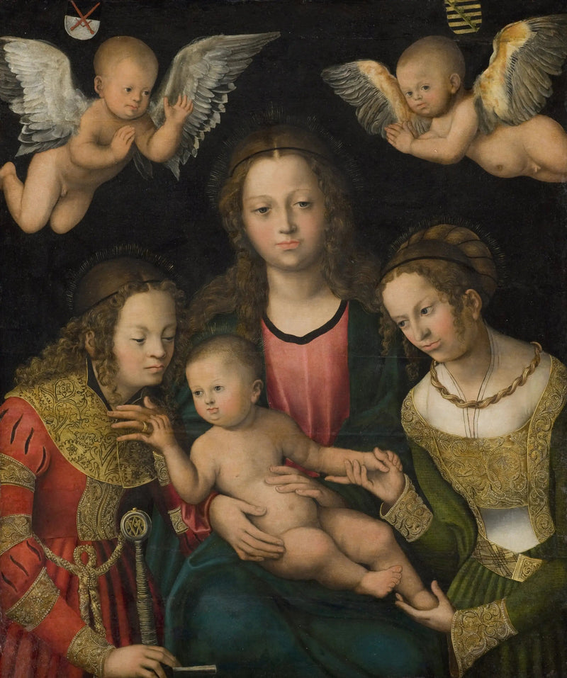Virgin and Child with Saints Catherine and Barbara - Lucas Cranach the Elder