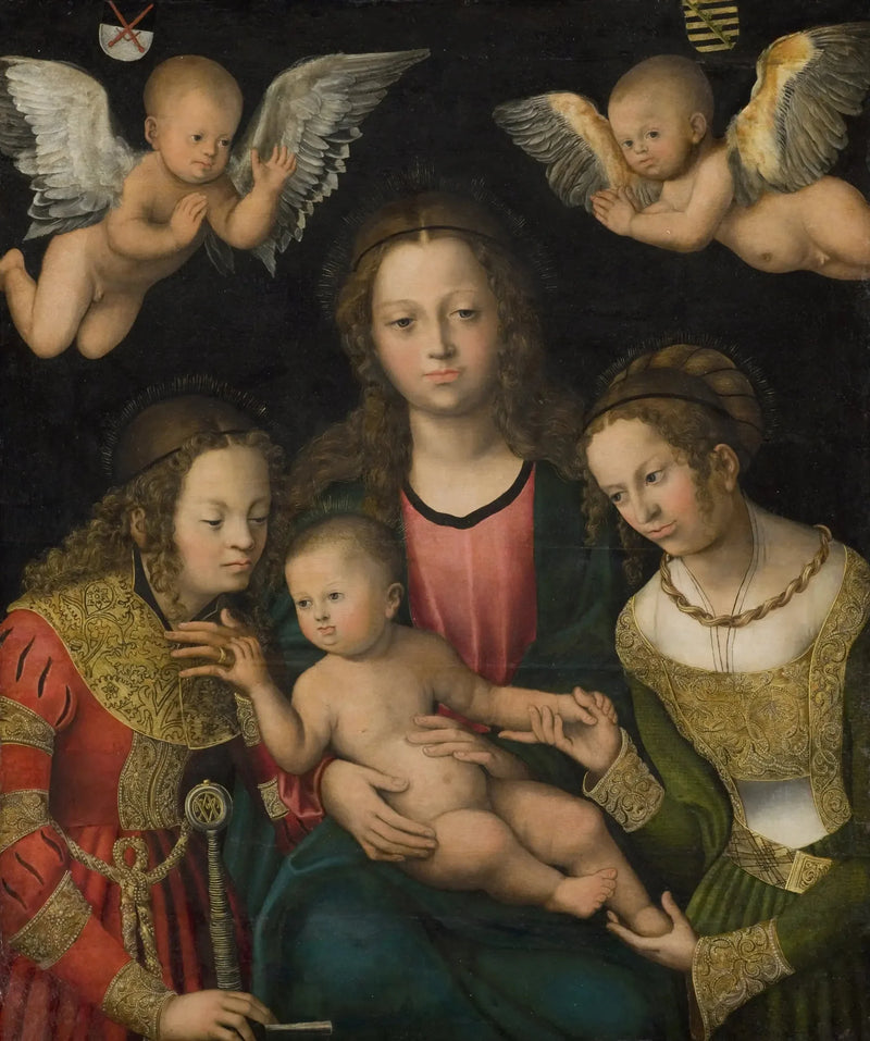 Virgin and Child with Saints Catherine and Barbara - Lucas Cranach the Elder