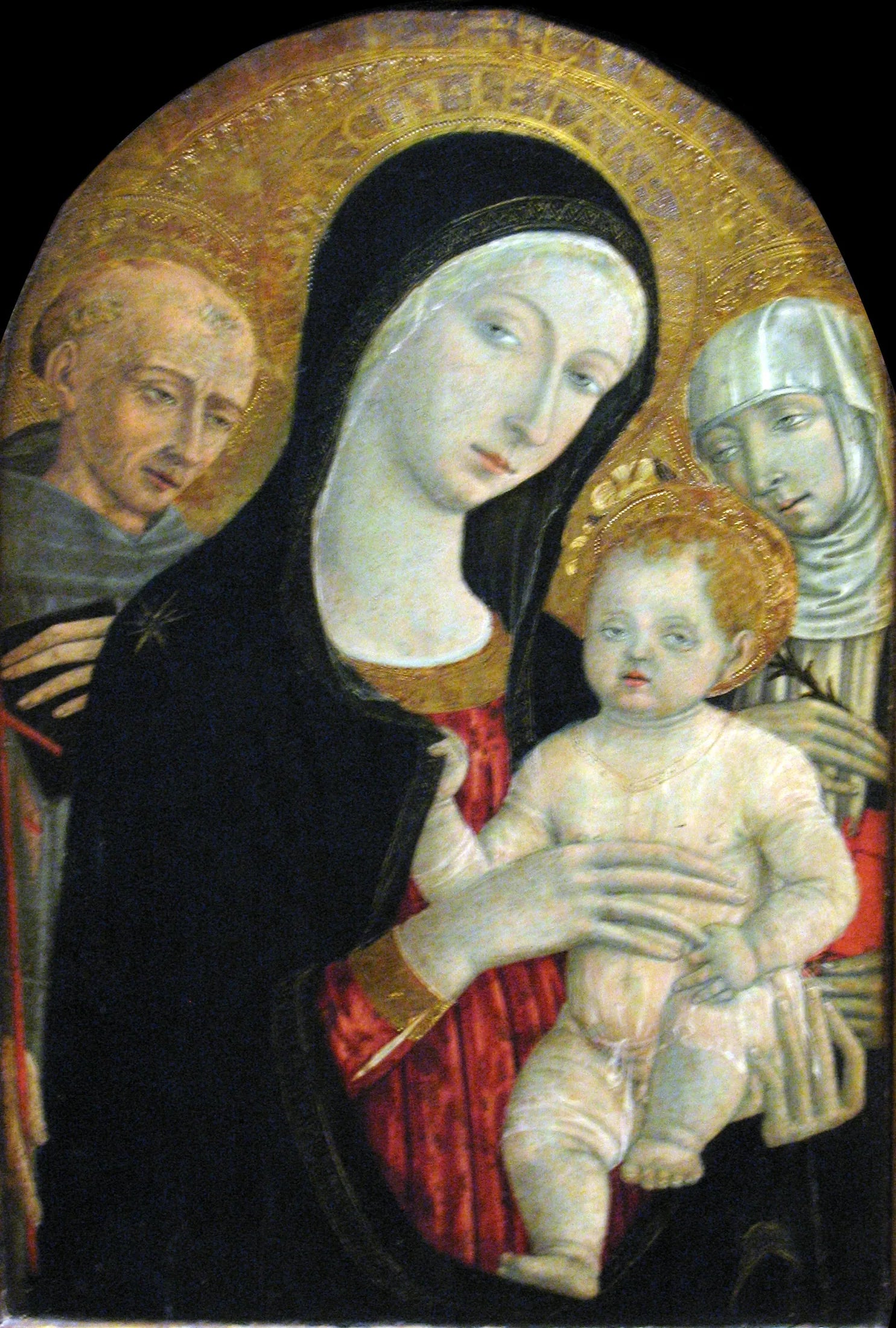 Vierge à l'Enfant avec saint François et sainte Catherine de Sienne - Matteo di Giovanni image 1 reproduction artisanale de tableau