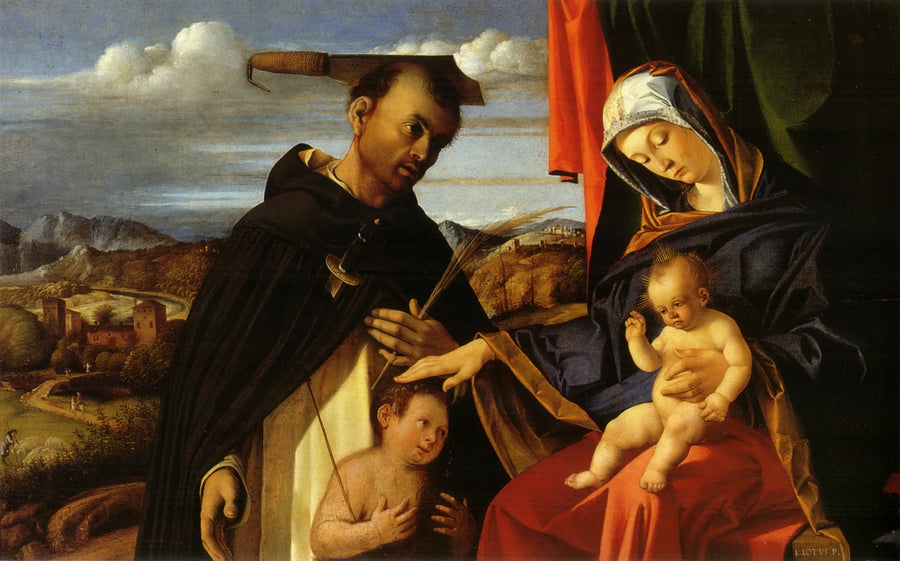 Virgin and Child with Saint Peter Martyr - Lorenzo Lotto