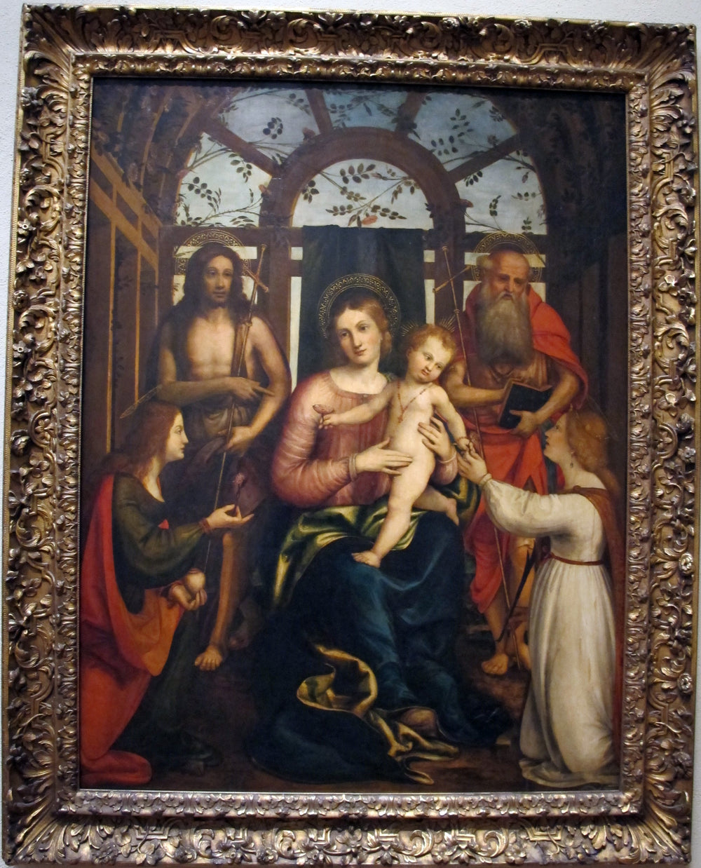 Vierge à l'Enfant, avec Saints Marie-Madeleine, Jean le Baptiste, Jérôme et Catherine d'Alexandrie - Andrea Previtali image 1 reproduction de peinture à l’huile