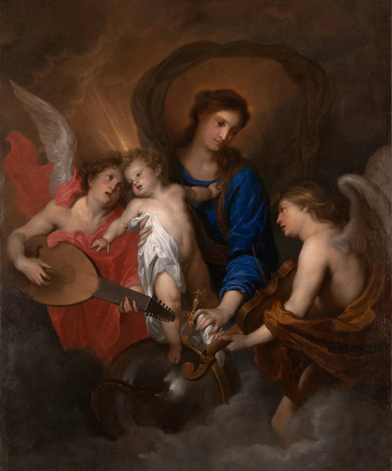 Virgin and Child with a Musician Angel - Antoine van Dyck