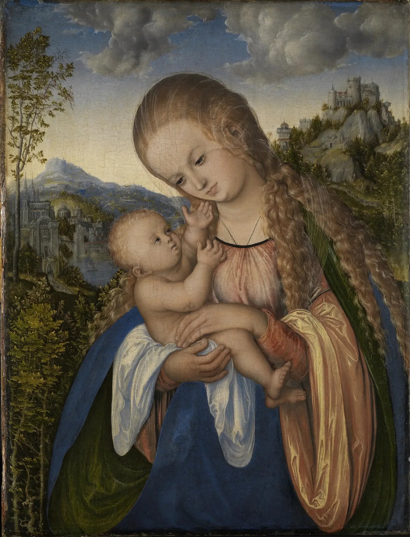 Virgin and Child in a Lush Landscape - Lucas Cranach the Elder
