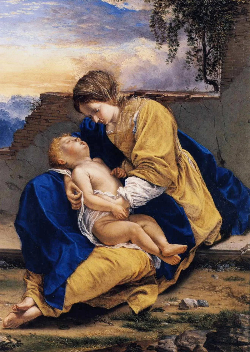 Virgin and Child in a Landscape - Orazio Gentileschi