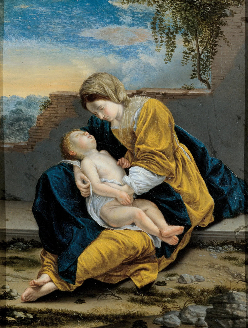 Virgin and Child in a Landscape - Orazio Gentileschi