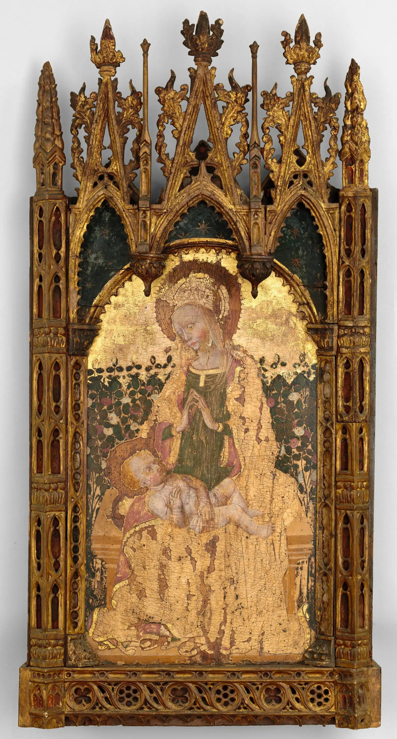 Virgin and Child in front of a rose bush hedge - Gentile da Fabriano
