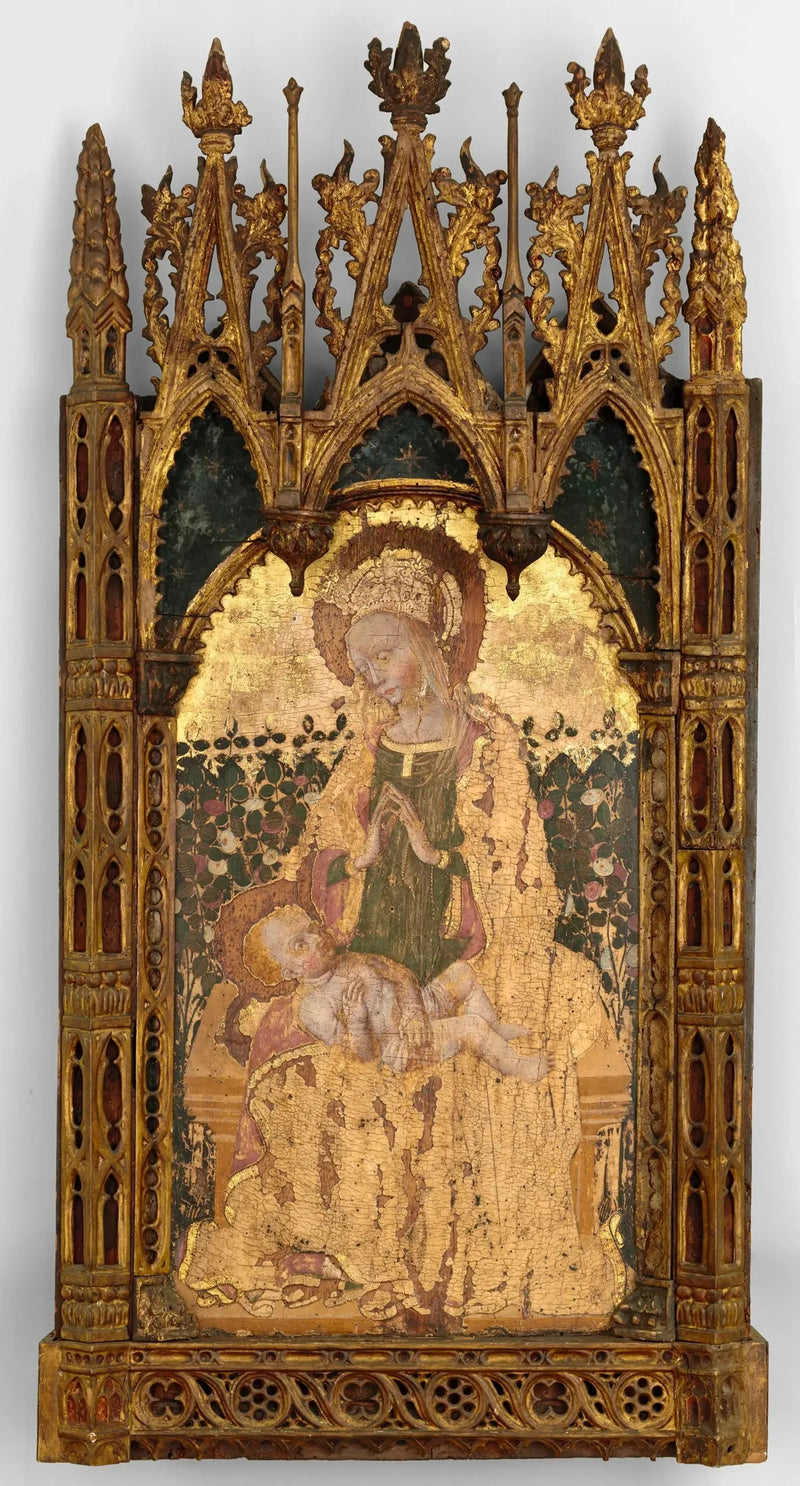Virgin and Child in front of a rose bush hedge - Gentile da Fabriano