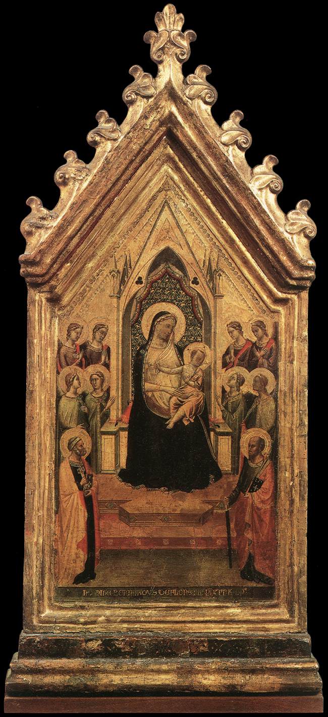 Virgin and Child in Majesty surrounded by angels and saints - Bernardo Daddi