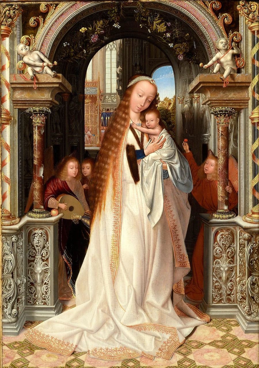 Virgin and Child surrounded by angels - Quentin Metsys